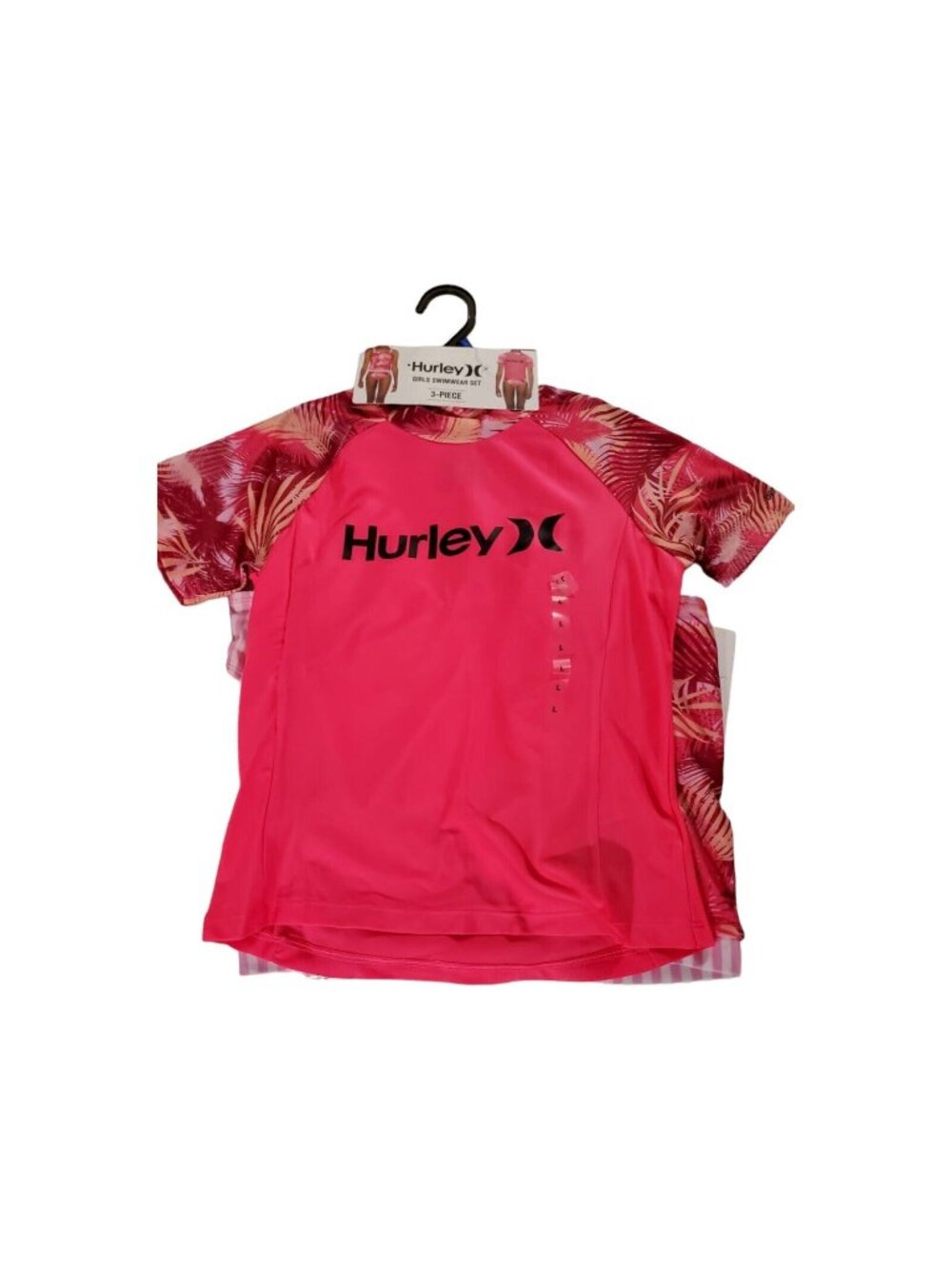 Girl's Hurley Quick Dry 3 Piece Swim Set UPF 50+ Large 14/16
